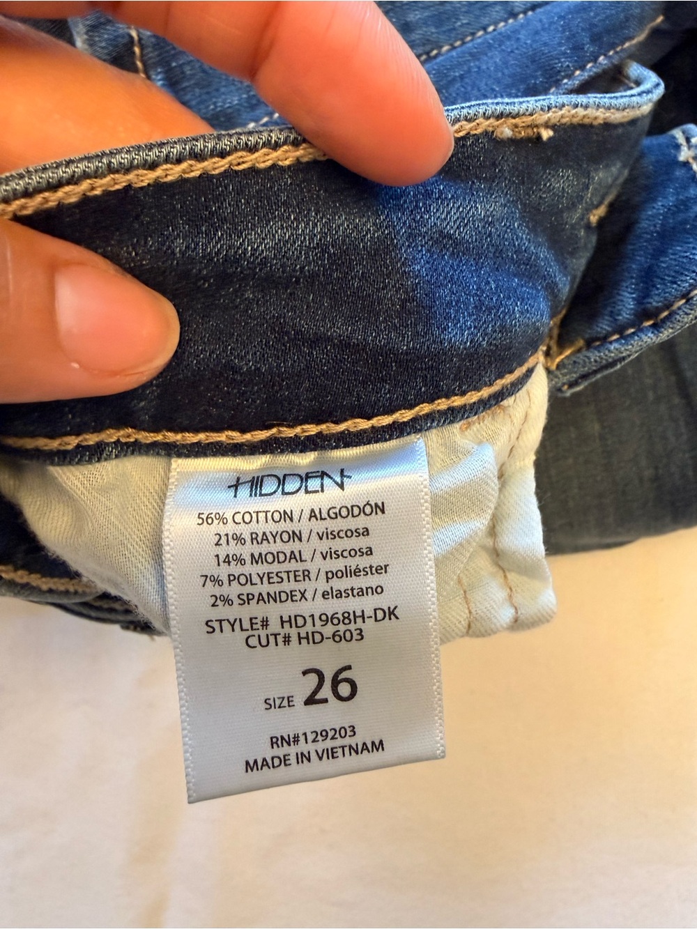 NWT! Hidden Jeans Women’s Distressed Skinny Jeans - Dark Blue - Picture 4 of 5